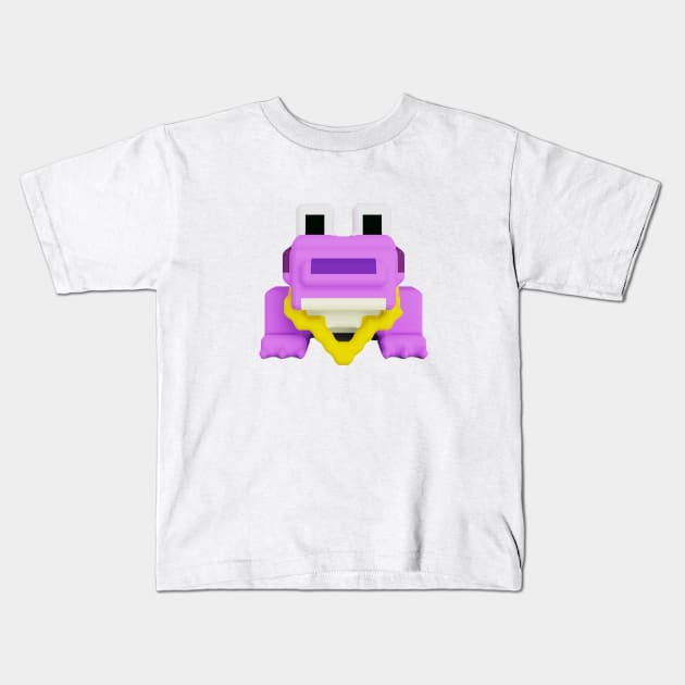 Purple Frog Kids T-Shirt by Cats Roar